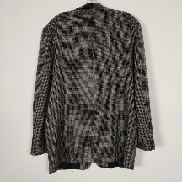 Protocol Men's Blazer Size 42L Black White Tweed Wool Business Casual Old Money - Picture 2 of 11